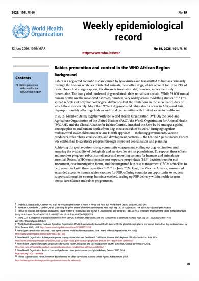 Rabies prevention and control in the WHO African Region